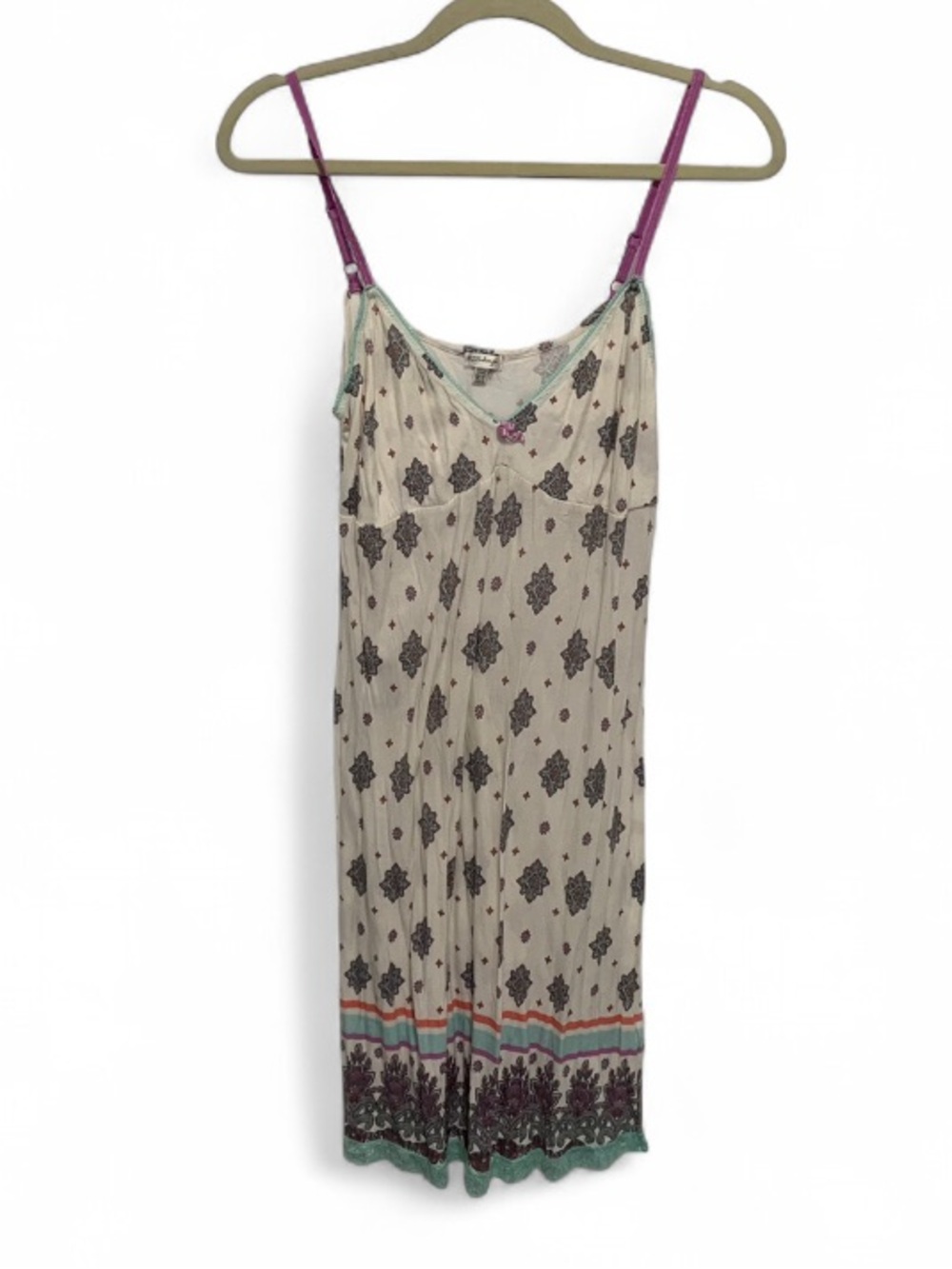 Y2K PJ Salavage Boho Print Slip Mini Sleep Dress
